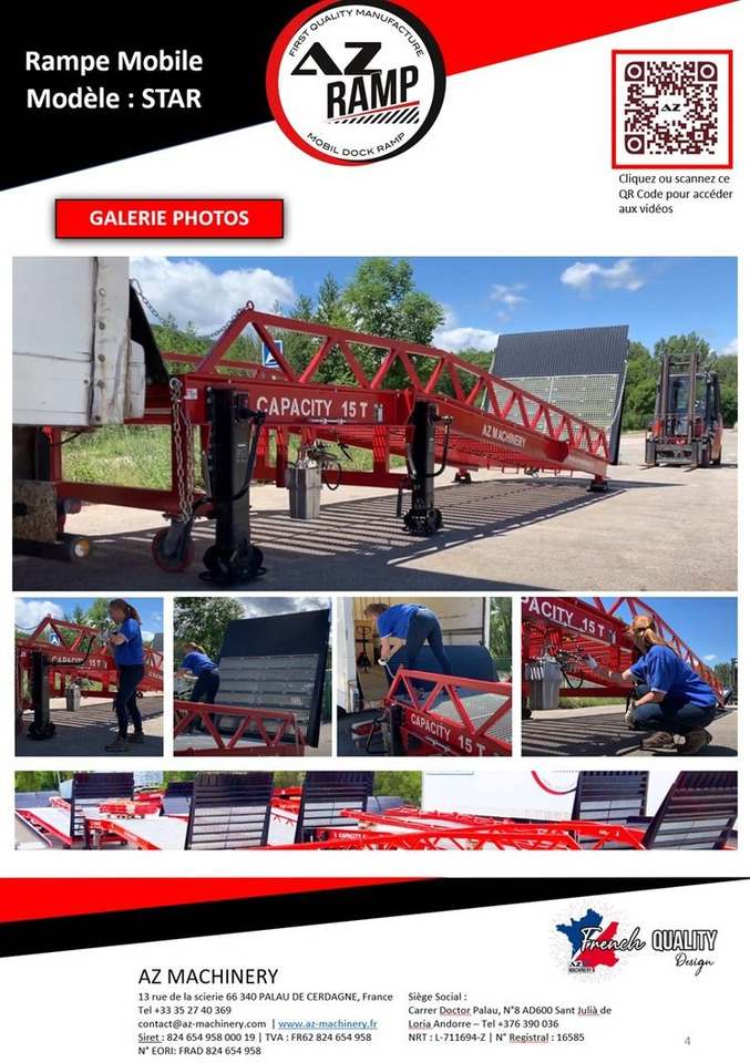 Rampe de chargement neuf Loading Ramp with with hydraulic tilting bridge -  AZ RAMP - STAR- 15T. 15 ton capacity: photos 7