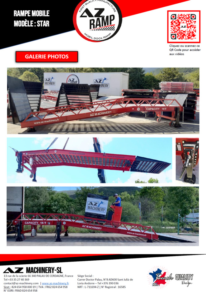 Rampe de chargement neuf **RENTAL** Loading Ramp with with hydraulic tilting bridge -  AZ RAMP - STAR- 8T. 8 ton capacity: photos 9
