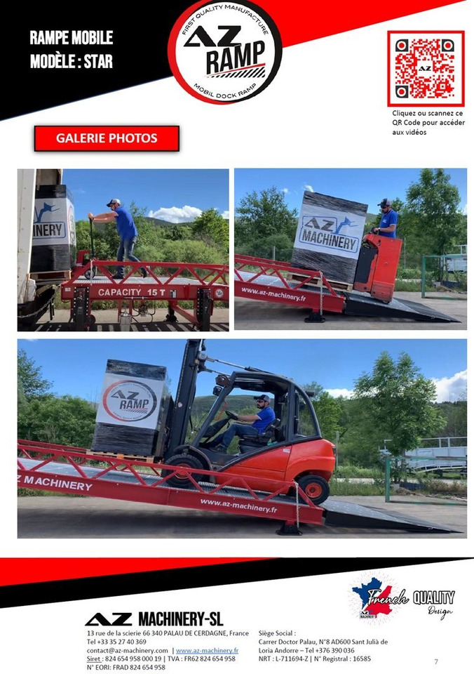 Rampe de chargement neuf **RENTAL** Loading Ramp with with hydraulic tilting bridge -  AZ RAMP - STAR- 8T. 8 ton capacity: photos 10