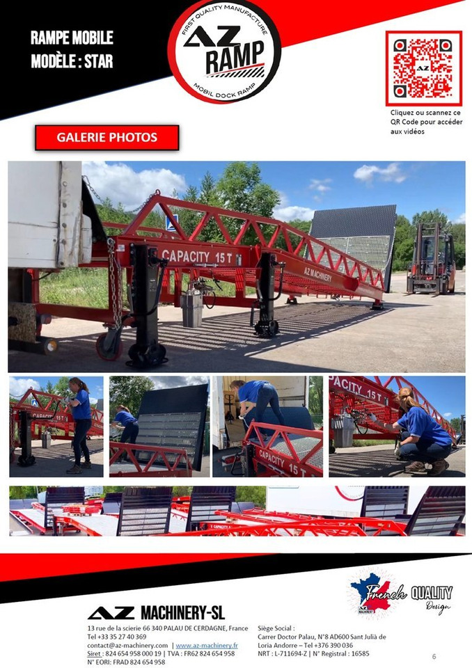 Rampe de chargement neuf **RENTAL** Loading Ramp with with hydraulic tilting bridge -  AZ RAMP - STAR- 8T. 8 ton capacity: photos 7