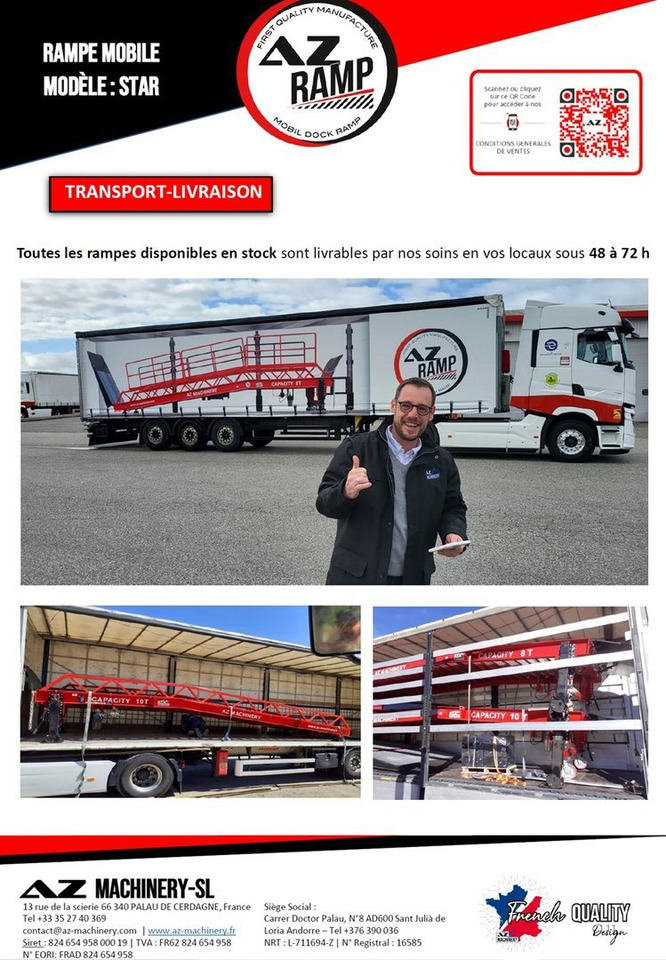 Rampe de chargement neuf **RENTAL** Loading Ramp with with hydraulic tilting bridge -  AZ RAMP - STAR- 8T. 8 ton capacity: photos 11