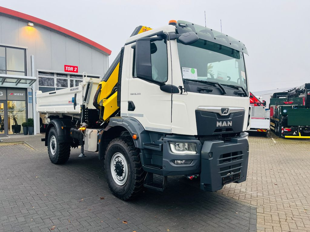 MAN TGM 18.320 4x4 BB Kipper Kran 131 Single Winter - Camion benne, Camion grue: photos 1 MAN TGM 18.320 4x4 BB Kipper Kran 131 Single Winter - Camion benne, Camion grue: photos 1