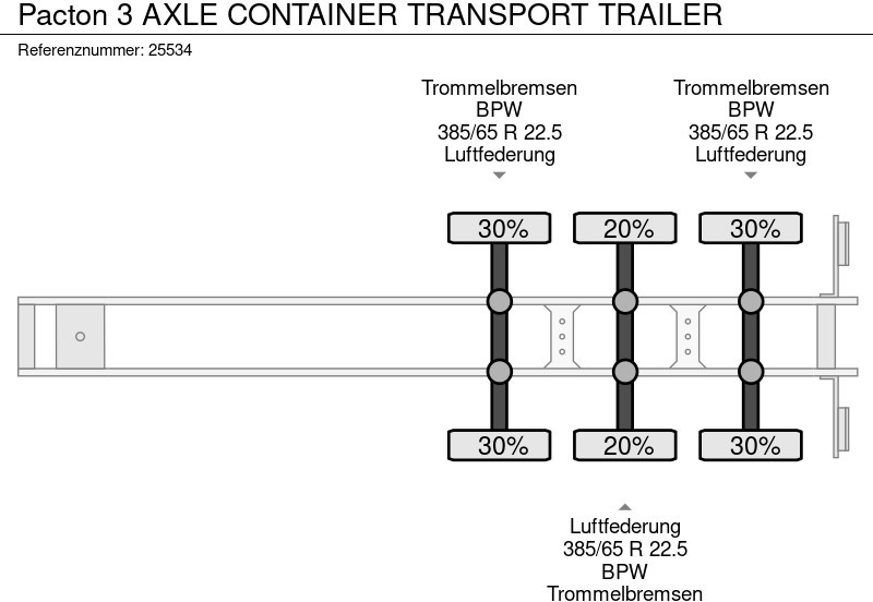 Semi-remorque porte-conteneur/ Caisse mobile Pacton 3 AXLE CONTAINER TRANSPORT TRAILER: photos 6