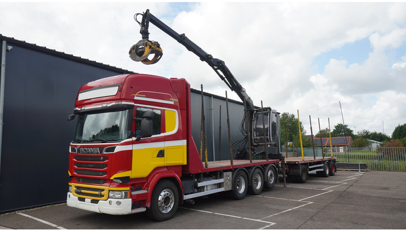 Scania R 580 V8 8X4 LOGTRANSPORT COMBI WITH MTDK YEAR 2012 TRAILER KESLA 46 CRANE - Camion grumier, Camion grue: photos 3 Scania R 580 V8 8X4 LOGTRANSPORT COMBI WITH MTDK YEAR 2012 TRAILER KESLA 46 CRANE - Camion grumier, Camion grue: photos 3