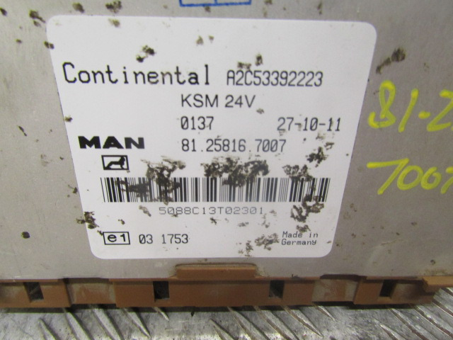 MAN TGS KSM CONTROL UNIT MAN P/NO 81.25816.7007 - Système électrique pour Camion: photos 2 MAN TGS KSM CONTROL UNIT MAN P/NO 81.25816.7007 - Système électrique pour Camion: photos 2