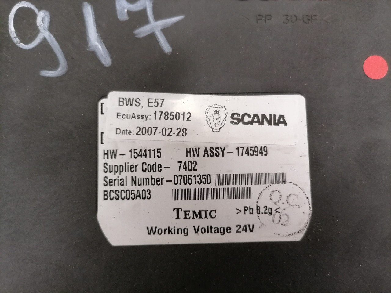 Scania Ecu, BWS 1785012 - Bloc de gestion pour Camion: photos 4 Scania Ecu, BWS 1785012 - Bloc de gestion pour Camion: photos 4