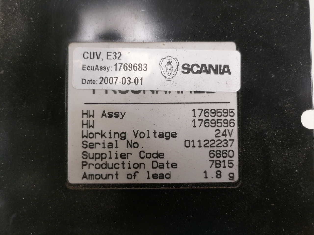 Scania Ecu, VIS 1769683 - Bloc de gestion pour Camion: photos 4 Scania Ecu, VIS 1769683 - Bloc de gestion pour Camion: photos 4