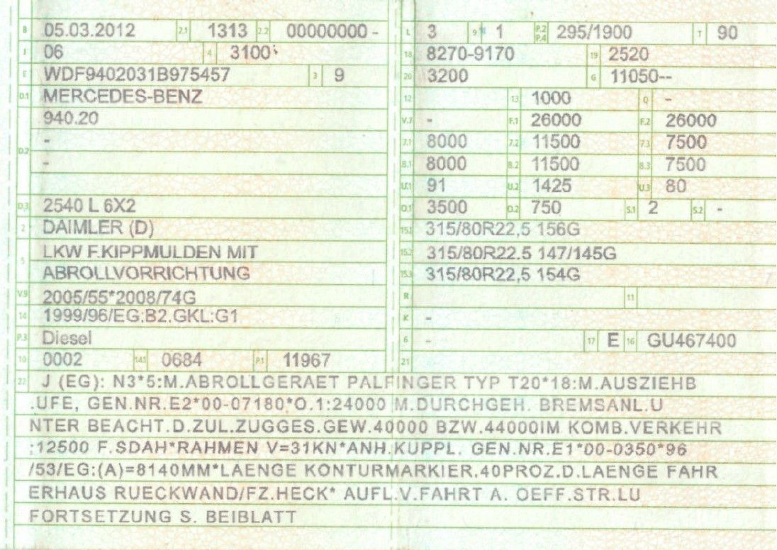 Mercedes-Benz 2540 L 6x2 Palfinger T20 mit hydr. Containerverr - Camion ampliroll: photos 2 Mercedes-Benz 2540 L 6x2 Palfinger T20 mit hydr. Containerverr - Camion ampliroll: photos 2