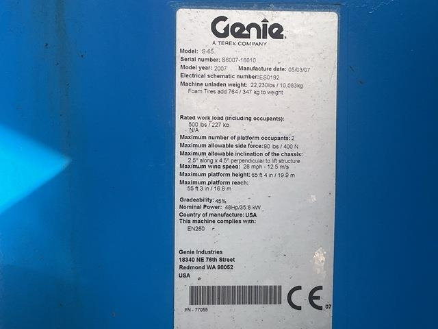 Genie S65 - Nacelle télescopique: photos 5 Genie S65 - Nacelle télescopique: photos 5