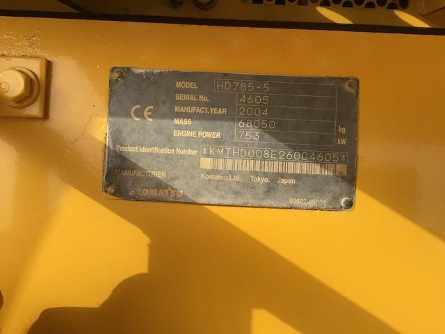 Komatsu HD785-5 - Tombereau rigide: photos 5 Komatsu HD785-5 - Tombereau rigide: photos 5