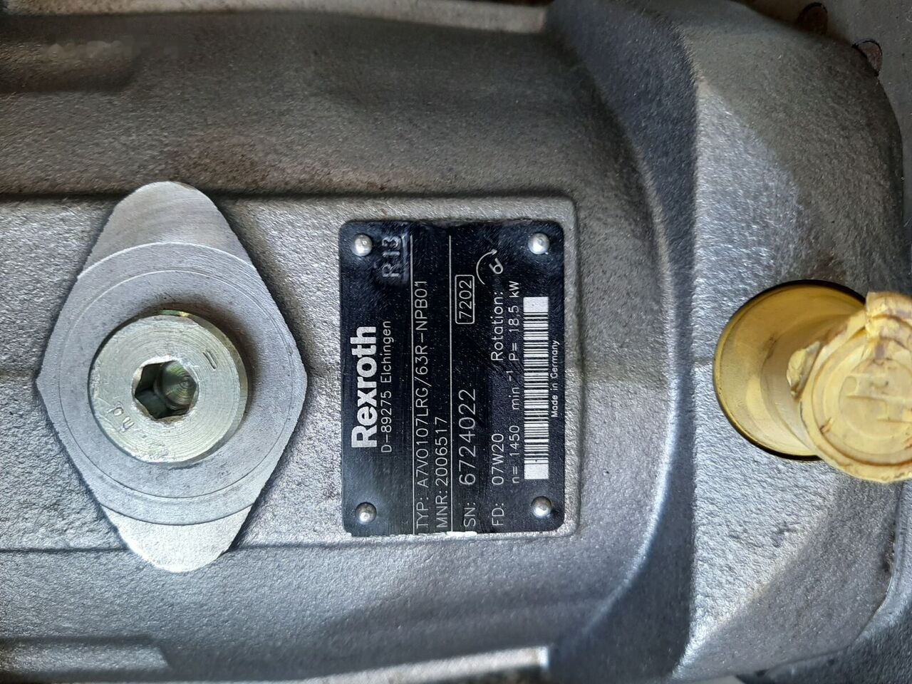 Rexroth A7VO107 LRG/63 R - Moteur hydraulique pour Tractopelle: photos 1 Rexroth A7VO107 LRG/63 R - Moteur hydraulique pour Tractopelle: photos 1