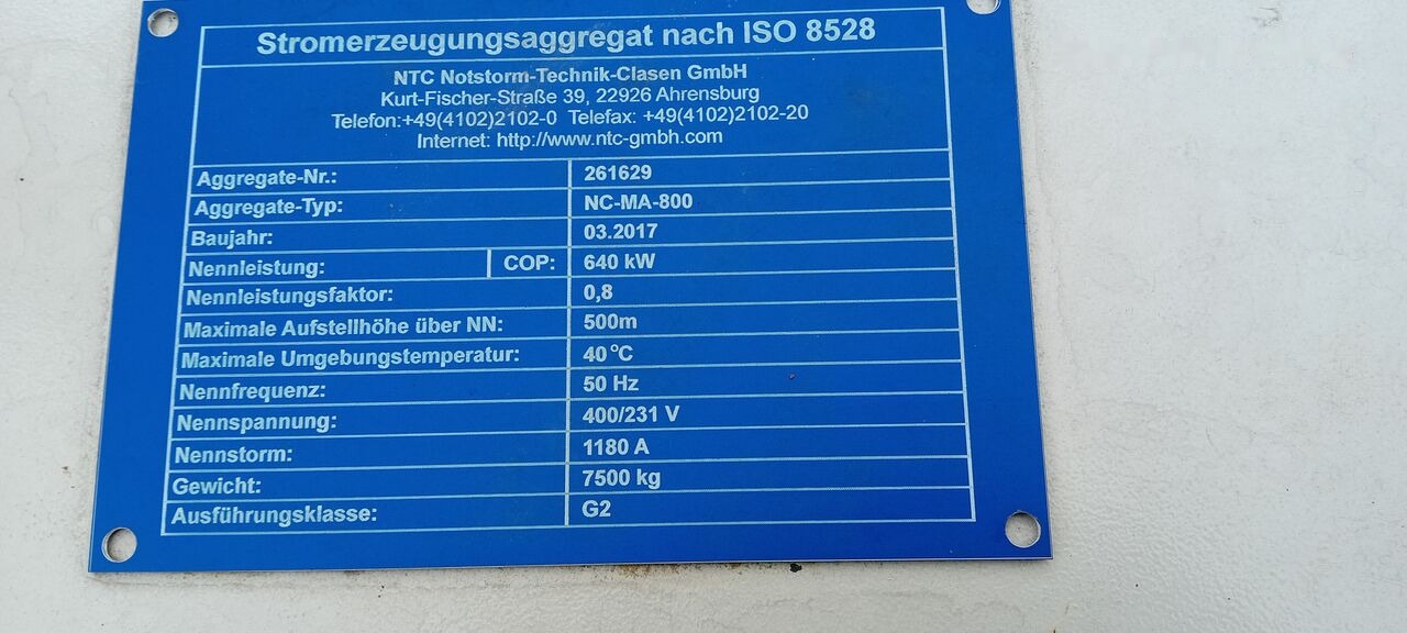 MAN Agregat Prądotwórczy Generator Stamford MAN DIESEL 640 kw 800 - Groupe électrogène: photos 3 MAN Agregat Prądotwórczy Generator Stamford MAN DIESEL 640 kw 800 - Groupe électrogène: photos 3
