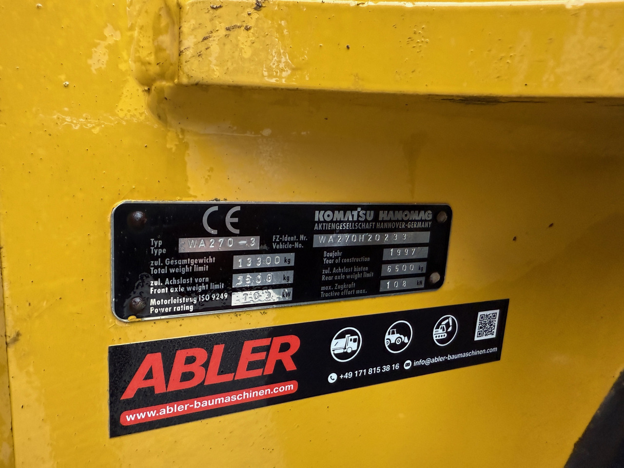 Chargeuse sur pneus Komatsu Hanomag WA270-3 Radlader Klima: photos 13