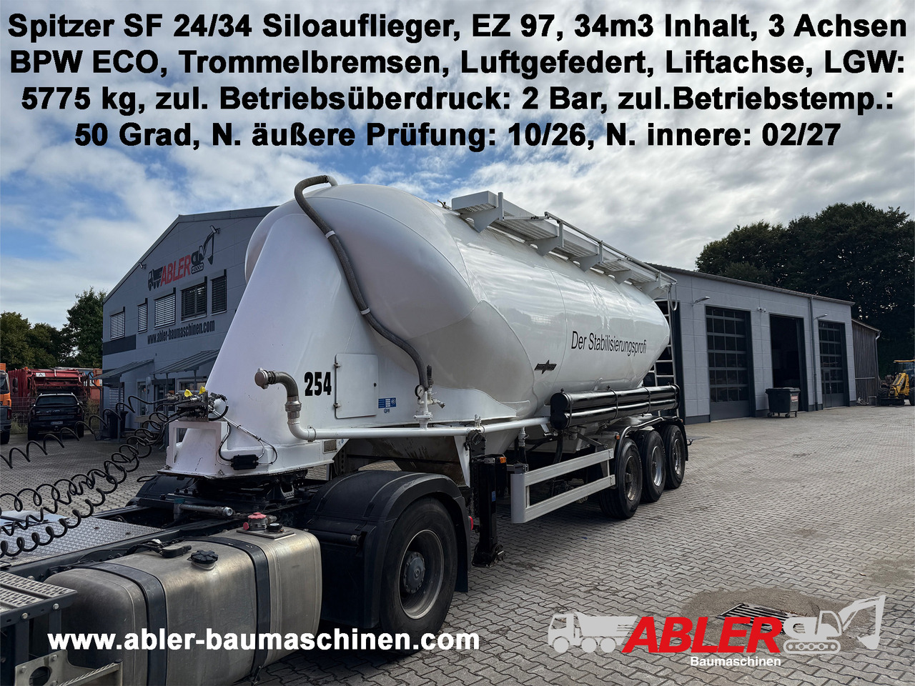 Spitzer SF24/34 3-Achs Siloauflieger - Citerne pulvérulente: photos 1 Spitzer SF24/34 3-Achs Siloauflieger - Citerne pulvérulente: photos 1