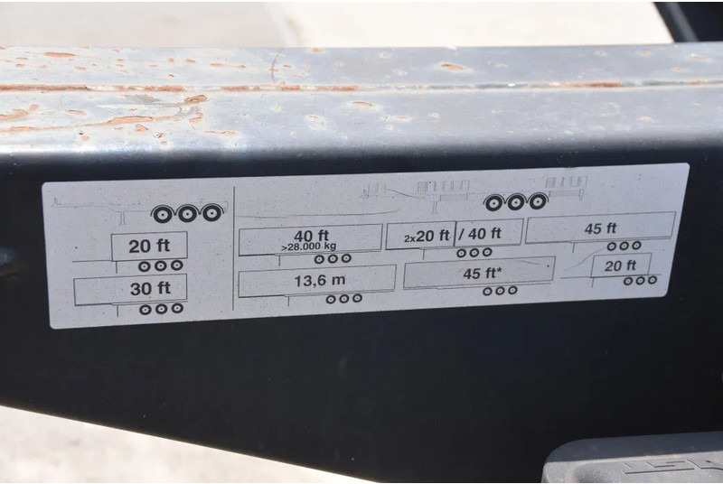 Semi-remorque porte-conteneur/ Caisse mobile Pacton T3-010 - 2 x LIFT AXLE - BPW AXLES - DRUM BRAKES - 2 x EXTENDABLE -: photos 8