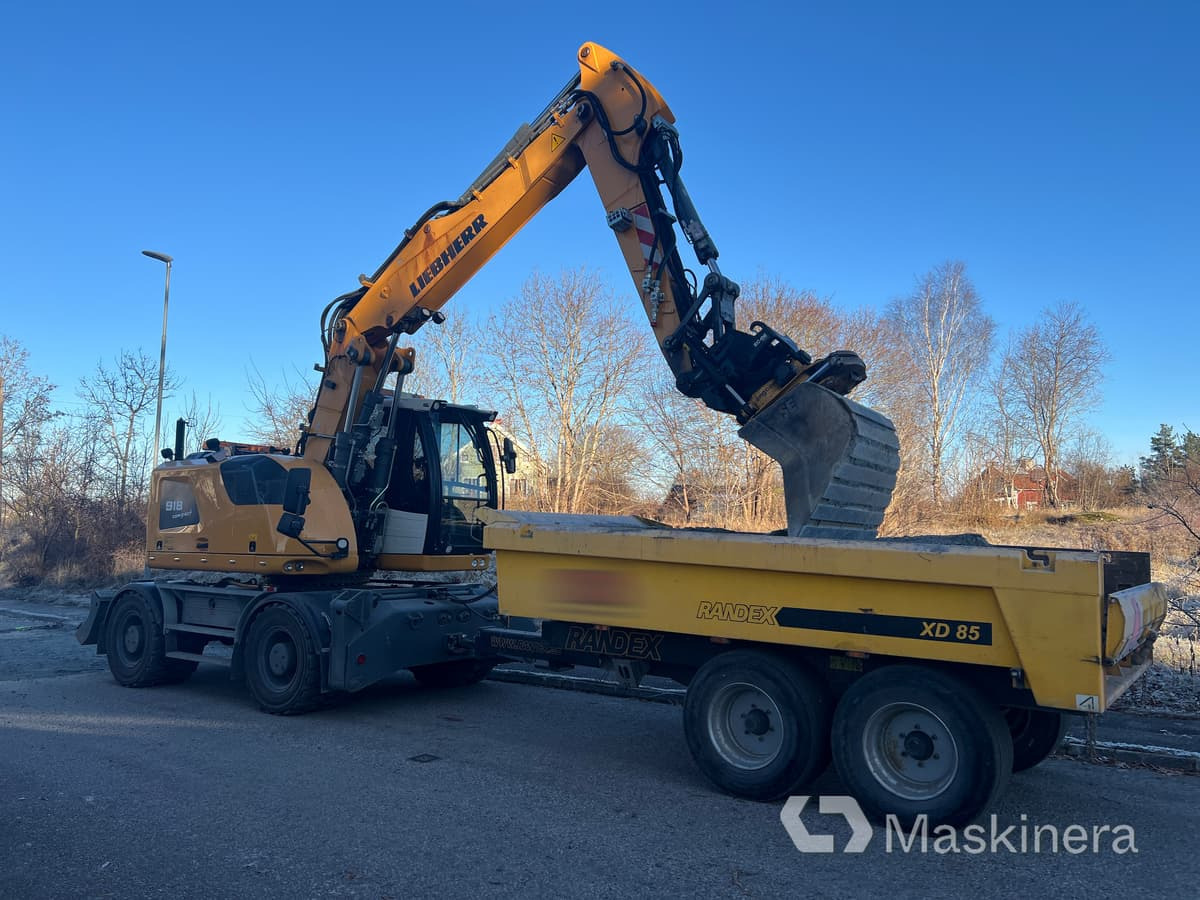 Hjulgrävare Liebherr 918 Compact Litronic med kärra - Pelle sur chenille: photos 1 Hjulgrävare Liebherr 918 Compact Litronic med kärra - Pelle sur chenille: photos 1