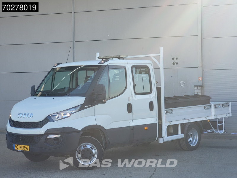 Utilitaire plateau Iveco Daily 50C17 3.0L Automaat DC Open laadbak Kraan Hiab 017T-2 Airco APK 10-2025 Pickup Crane Kraanwagen Pritsche Airco Dubbel cabine: photos 5
