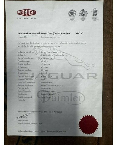 Voiture JAGUAR E-Type 4.2 Litre Series 1.5 FHC makellos!...: photos 24