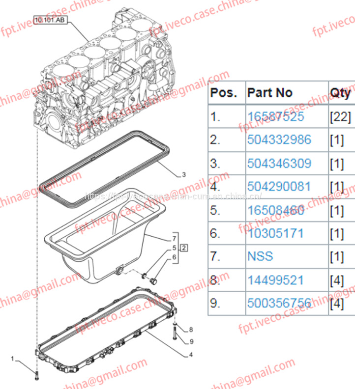 FPT IVECO CASE Cursor9 Euro 6 F2CFE612 A/B/D F2CFE614A*B041/F2CGE614F*V004 5802431166 Oil Pan Fixing Plate504290081 504143828 - Carter d'huile: photos 1 FPT IVECO CASE Cursor9 Euro 6 F2CFE612 A/B/D F2CFE614A*B041/F2CGE614F*V004 5802431166 Oil Pan Fixing Plate504290081 504143828 - Carter d'huile: photos 1