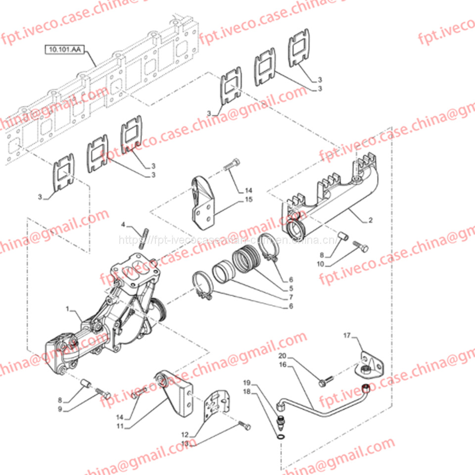 FPT IVECO CASE Cursor9 F2CFE614A*B041/F2CGE614F*V004 5802431166 Exhaust Mainfold 504380222 - Collecteur d'échappement pour Camion: photos 2 FPT IVECO CASE Cursor9 F2CFE614A*B041/F2CGE614F*V004 5802431166 Exhaust Mainfold 504380222 - Collecteur d'échappement pour Camion: photos 2