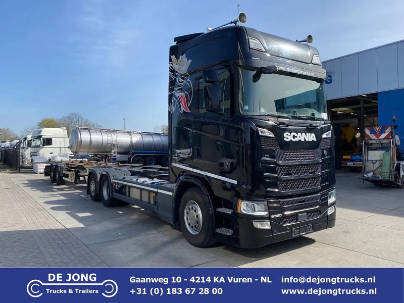Scania S500 NGS BDF / Retarder / 6x2 + trailer - Camion porte-conteneur/ Caisse mobile: photos 1 Scania S500 NGS BDF / Retarder / 6x2 + trailer - Camion porte-conteneur/ Caisse mobile: photos 1
