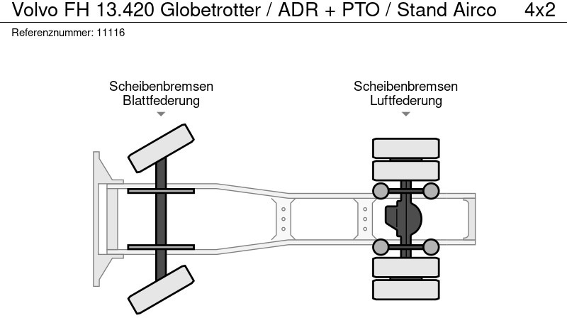 Tracteur routier Volvo FH 13.420 Globetrotter / ADR + PTO / Stand Airco: photos 12 Tracteur routier Volvo FH 13.420 Globetrotter / ADR + PTO / Stand Airco: photos 12