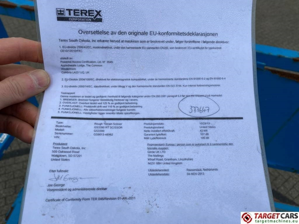 Nacelle ciseaux Genie GS-3390RT Diesel 4x4 Scissor Work Lift 1206cm: photos 26