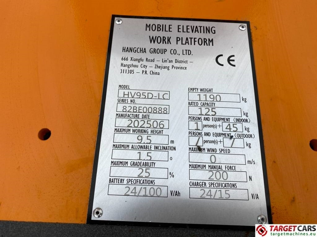 Crédit-bail de Hangcha HV95D-LC Electric Vertical Mast Work Lift 950cm  Hangcha HV95D-LC Electric Vertical Mast Work Lift 950cm: photos 10