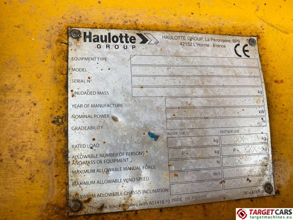 Nacelle ciseaux Haulotte Compact 14 Electric Scissor Work Lift 1385cm: photos 10 Nacelle ciseaux Haulotte Compact 14 Electric Scissor Work Lift 1385cm: photos 10