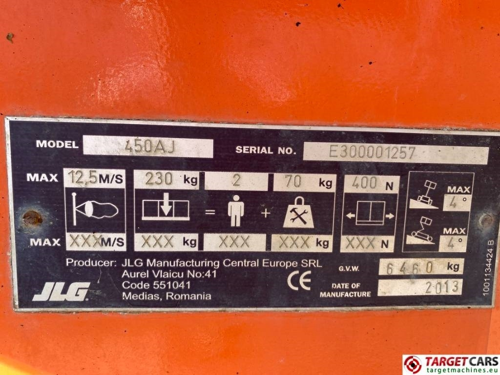 Crédit-bail de JLG 450AJ Diesel 4x4 Articulated Boom Work Lift 1551cm  JLG 450AJ Diesel 4x4 Articulated Boom Work Lift 1551cm: photos 10