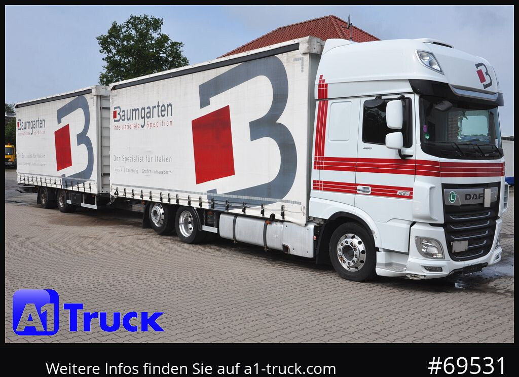 DAF XF 480 SSC, Jumbozug, Lenkachse, Standklima, 120m³ - Camion à rideaux coulissants: photos 1 DAF XF 480 SSC, Jumbozug, Lenkachse, Standklima, 120m³ - Camion à rideaux coulissants: photos 1