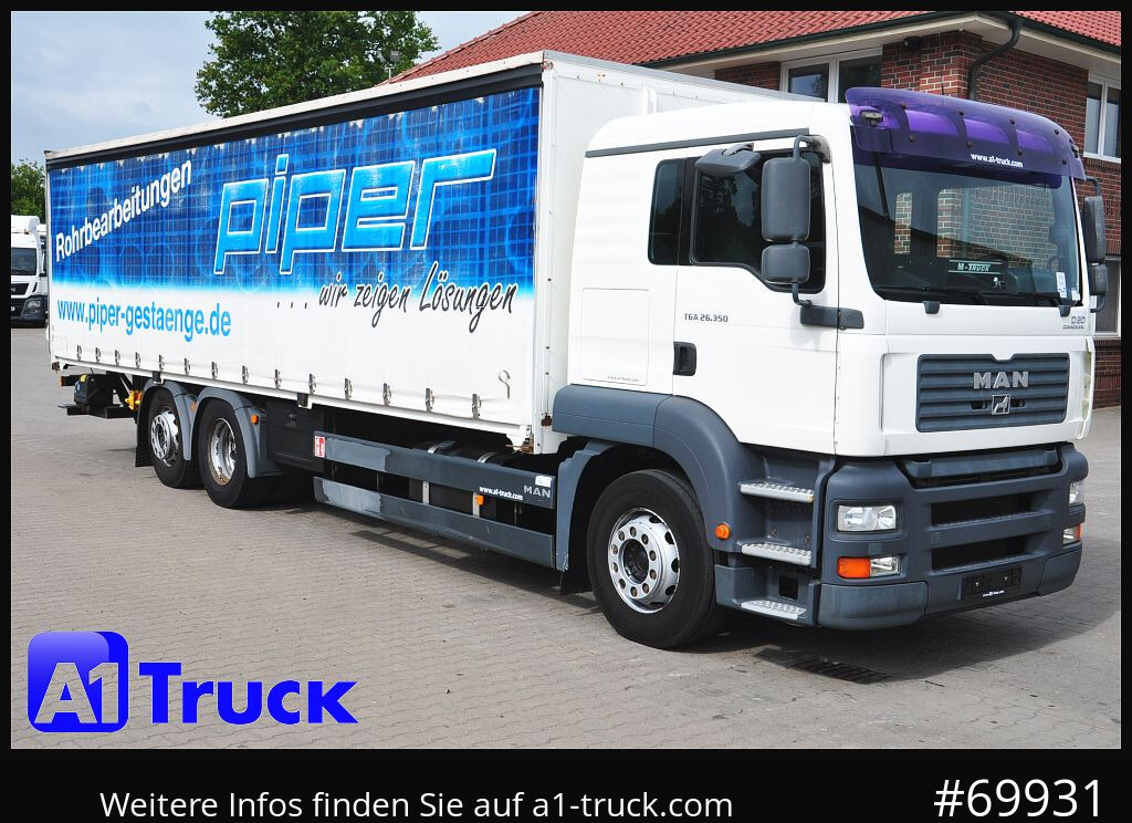 MAN TGA 26.350, Klima, Lenkachse, Ladefläche 9000mm - Camion à rideaux coulissants: photos 1 MAN TGA 26.350, Klima, Lenkachse, Ladefläche 9000mm - Camion à rideaux coulissants: photos 1