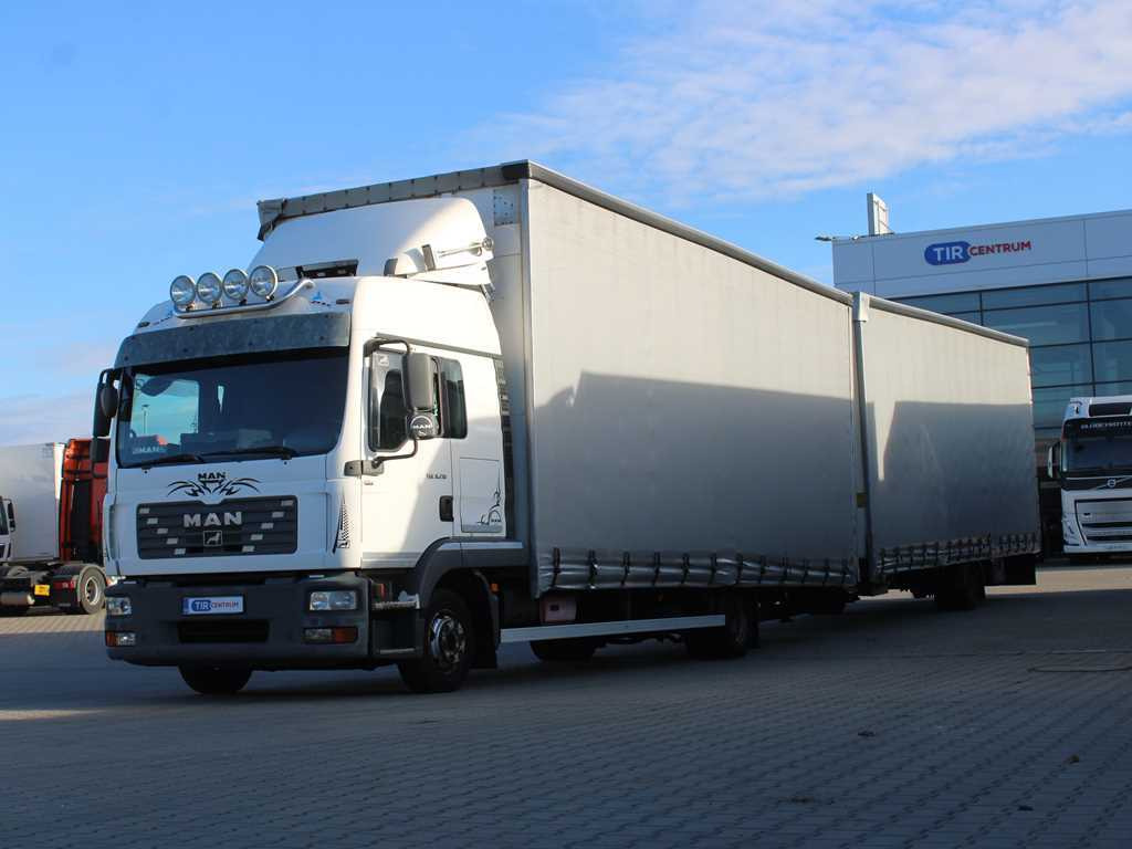 MAN TGL 8.210, EURO 4 + H&W TRAILER - Camion à rideaux coulissants: photos 1 MAN TGL 8.210, EURO 4 + H&W TRAILER - Camion à rideaux coulissants: photos 1
