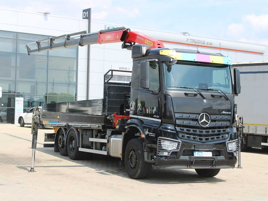 Mercedes-Benz Arocs 2542, 6X2, EURO 6, CAMERA, PALFINGER PK 24 - Camion plateau, Camion grue: photos 2 Mercedes-Benz Arocs 2542, 6X2, EURO 6, CAMERA, PALFINGER PK 24 - Camion plateau, Camion grue: photos 2