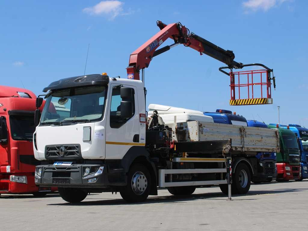Renault D16, CRANE HMF 1130K- RC+ PLATFORM, PARKING CAM. - Camion avec nacelle: photos 1 Renault D16, CRANE HMF 1130K- RC+ PLATFORM, PARKING CAM. - Camion avec nacelle: photos 1