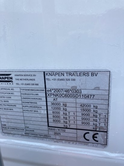 Knapen K600 Schubboden, Seitentüren , 87m³, Liftachse, Alu-Felgen,  6mm - Semi-remorque à fond mouvant: photos 3 Knapen K600 Schubboden, Seitentüren , 87m³, Liftachse, Alu-Felgen,  6mm - Semi-remorque à fond mouvant: photos 3