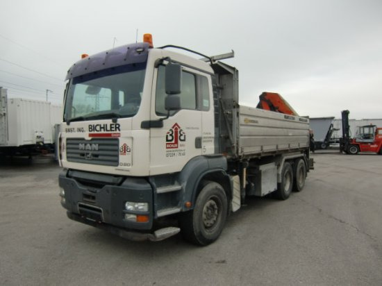 MAN TGA 33.430 6x4 Kipper, Manuel, E4 Palfinger Blatt-Blatt - Camion benne: photos 1 MAN TGA 33.430 6x4 Kipper, Manuel, E4 Palfinger Blatt-Blatt - Camion benne: photos 1