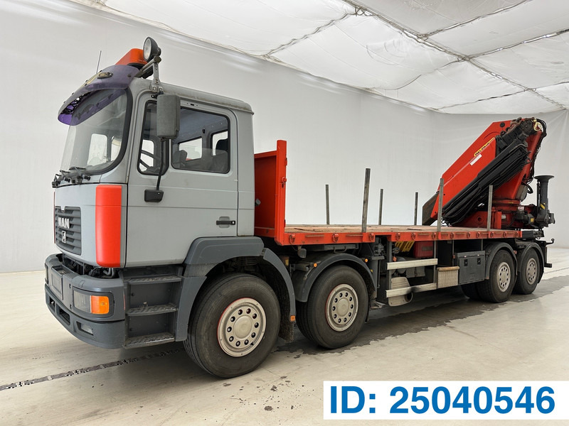 MAN 41.414 - 8x4 - Camion plateau, Camion grue: photos 1 MAN 41.414 - 8x4 - Camion plateau, Camion grue: photos 1