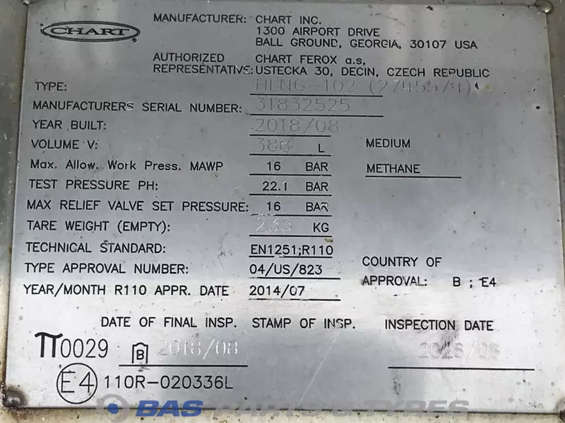 Scania LNG tank Scania 352 Liter 1776103 - Réservoir de carburant pour Camion: photos 5 Scania LNG tank Scania 352 Liter 1776103 - Réservoir de carburant pour Camion: photos 5