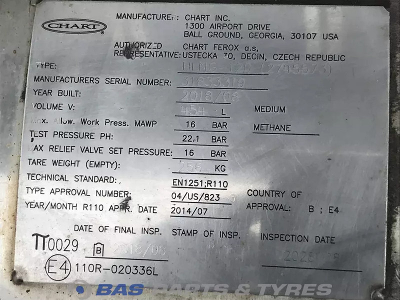 Scania LNG tank Scania 406 Liter 1776103 - Réservoir de carburant pour Camion: photos 5 Scania LNG tank Scania 406 Liter 1776103 - Réservoir de carburant pour Camion: photos 5