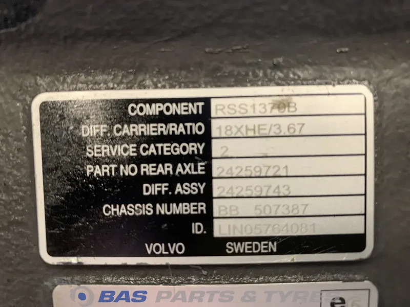 Différentiel pour Camion Volvo Differentieel Volvo RSS1370B 24260242: photos 6 Différentiel pour Camion Volvo Differentieel Volvo RSS1370B 24260242: photos 6
