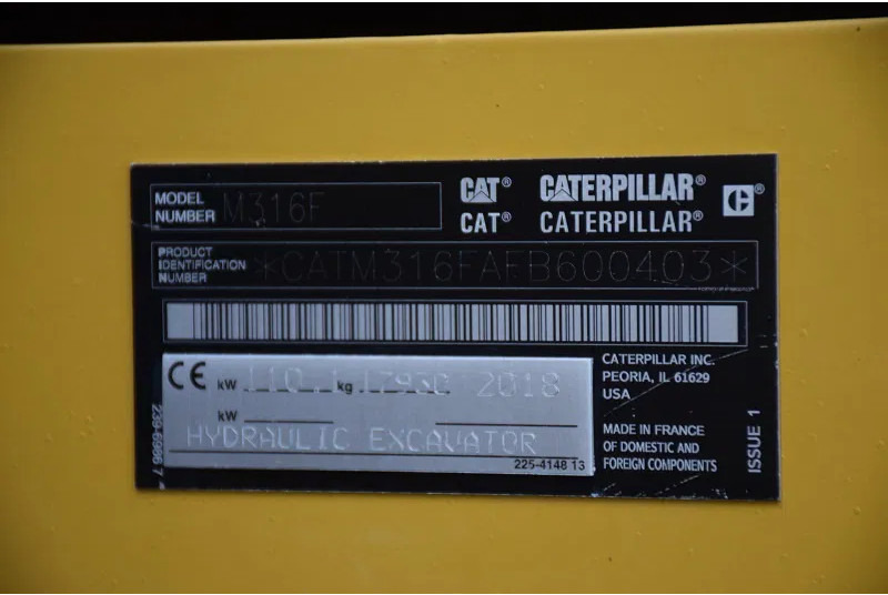 Pelle sur pneus Caterpillar M316F: photos 16