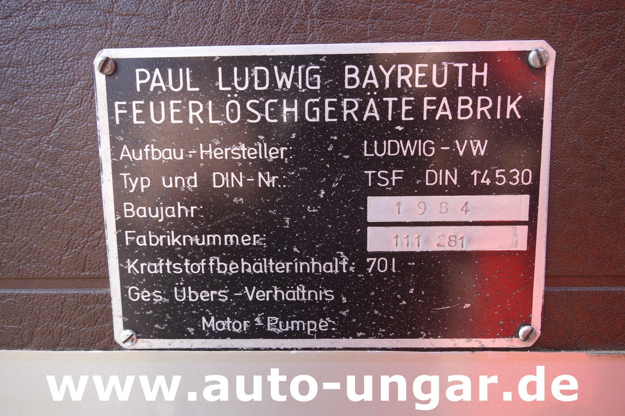 Fourgonnette VOLKSWAGEN VW LT 31 Typ 281 TSF Tragkraftspritzenfahrzeug Feuerwehr: photos 19