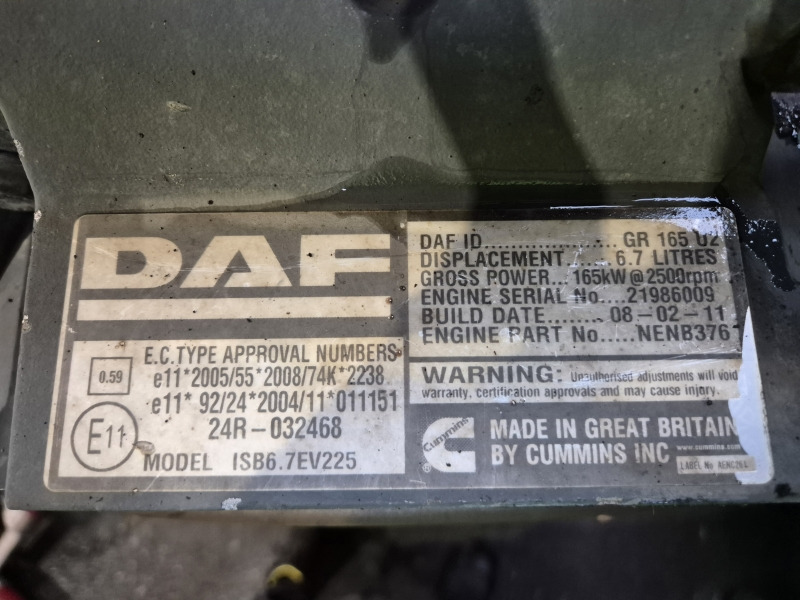 DAF GR165U2 EUR5 Engine (Truck) - Moteur pour Camion: photos 2 DAF GR165U2 EUR5 Engine (Truck) - Moteur pour Camion: photos 2