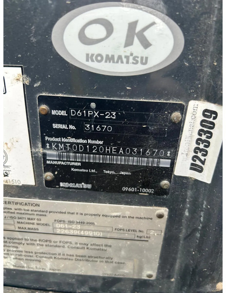 Komatsu D61PX-23 - Bulldozer: photos 5 Komatsu D61PX-23 - Bulldozer: photos 5