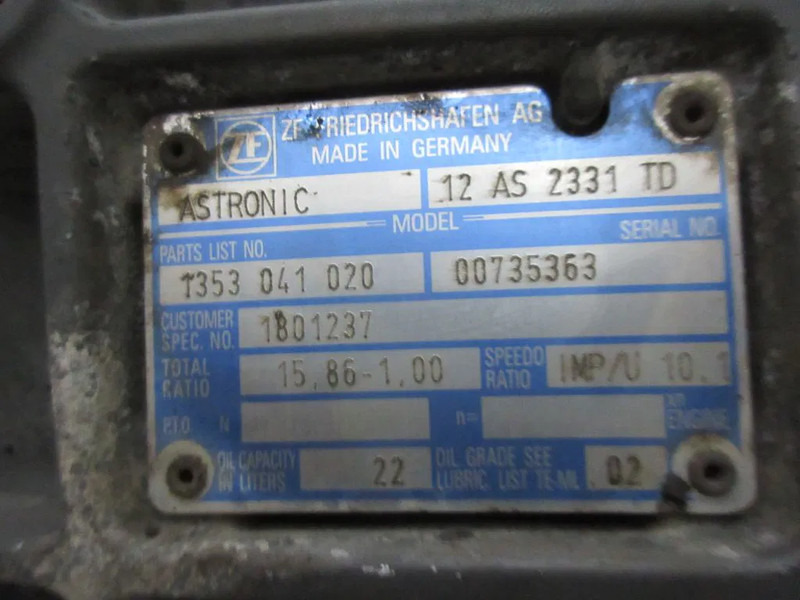 DAF 1801237 TRANSMISSIE 12 AS 2331 TD EURO 5 XF CF - Boîte de vitesse pour Camion: photos 5 DAF 1801237 TRANSMISSIE 12 AS 2331 TD EURO 5 XF CF - Boîte de vitesse pour Camion: photos 5