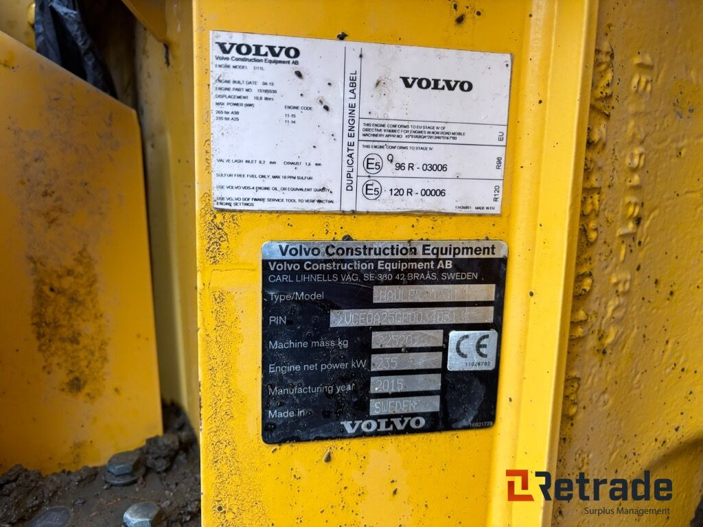 Tombereau articulé Dumper Volvo A25G - 2015: photos 18