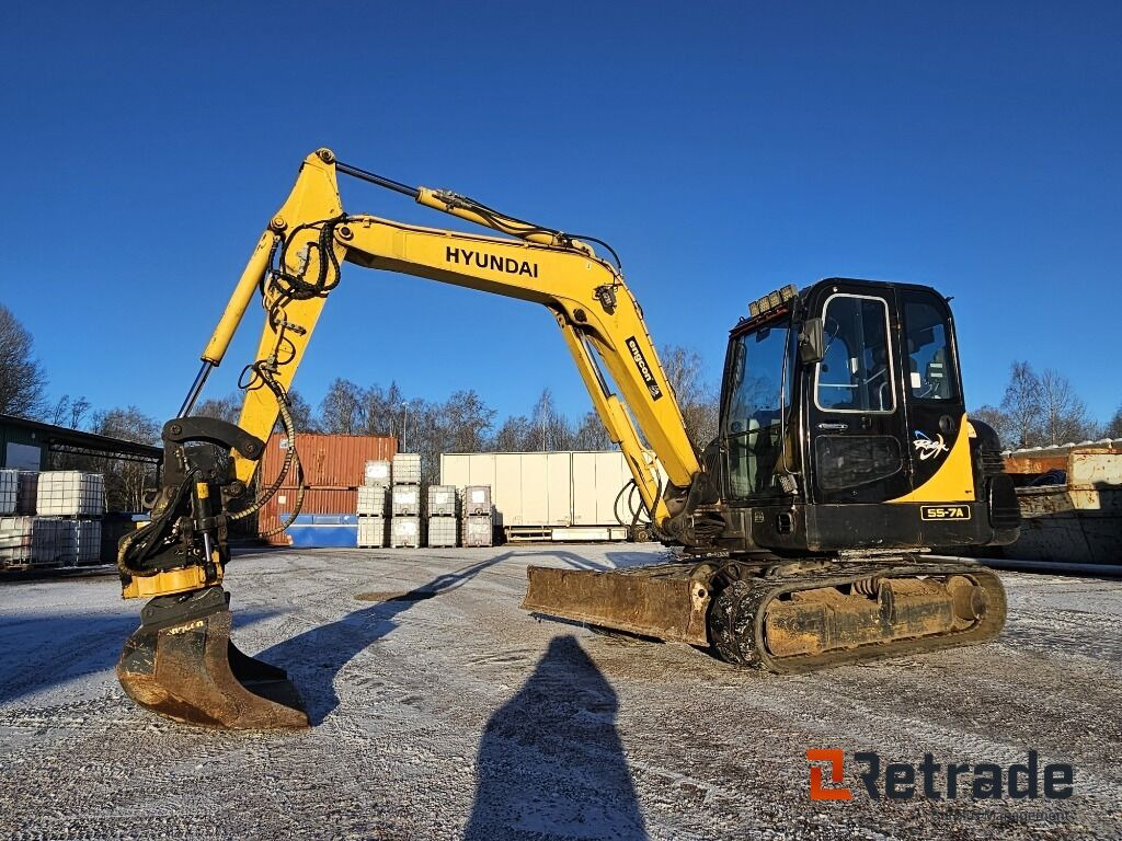 Grävmaskin Hyundai R55-7A Engcon tiltrotator - Engins de chantier: photos 1 Grävmaskin Hyundai R55-7A Engcon tiltrotator - Engins de chantier: photos 1