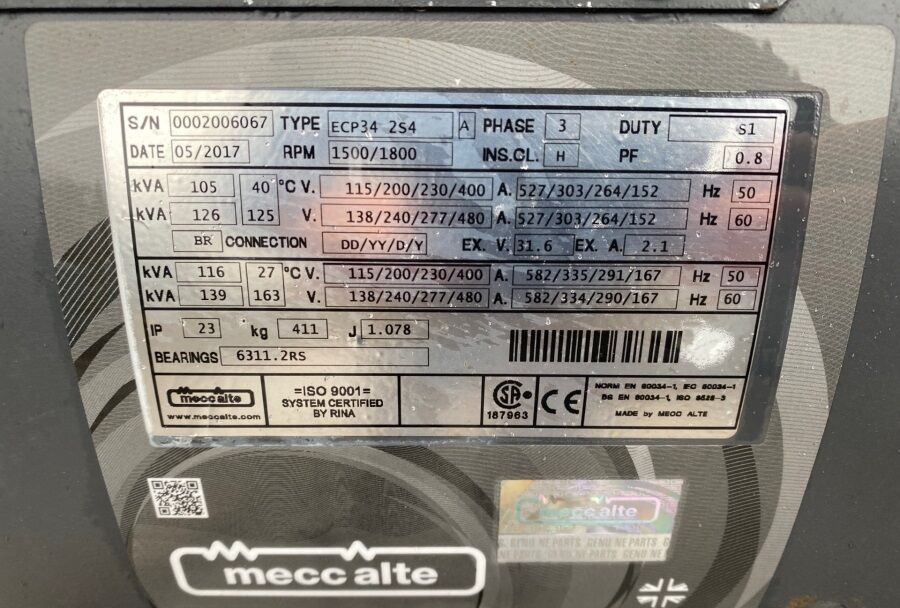 Diversen ECP34 2S4 - Iveco Engine,126kVA,New oils, filters, Mecc Alte ECP34 2S4 - Groupe électrogène: photos 4 Diversen ECP34 2S4 - Iveco Engine,126kVA,New oils, filters, Mecc Alte ECP34 2S4 - Groupe électrogène: photos 4