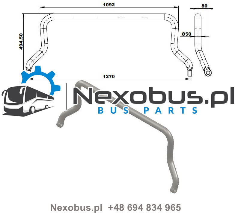 Stabilizator Setra 431DT 531DT przód - Suspension pour Bus: photos 1 Stabilizator Setra 431DT 531DT przód - Suspension pour Bus: photos 1